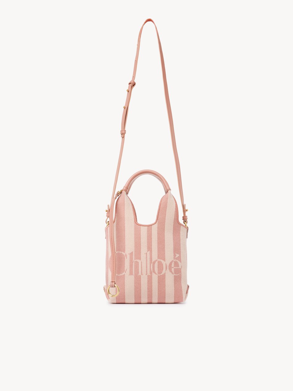 CHLOE Mini Chloé Stripy tote bag in jacquard Nougat