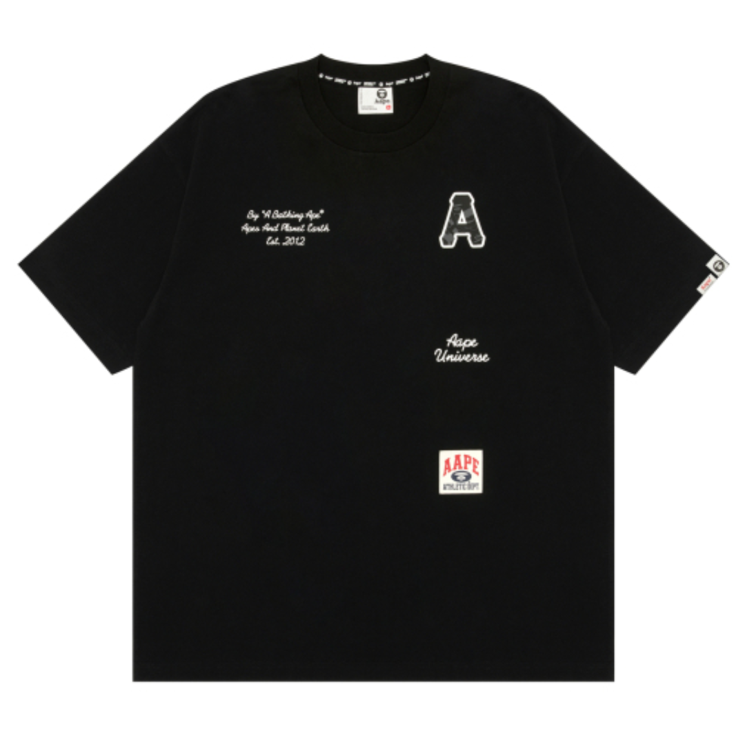 A BAPE BY A BATHING APE The Aape University tee Black