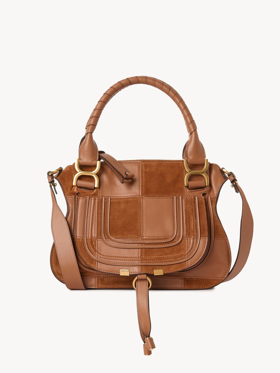 CHLOE Small Marcie bag in grained & suede leather Dusty Tan
