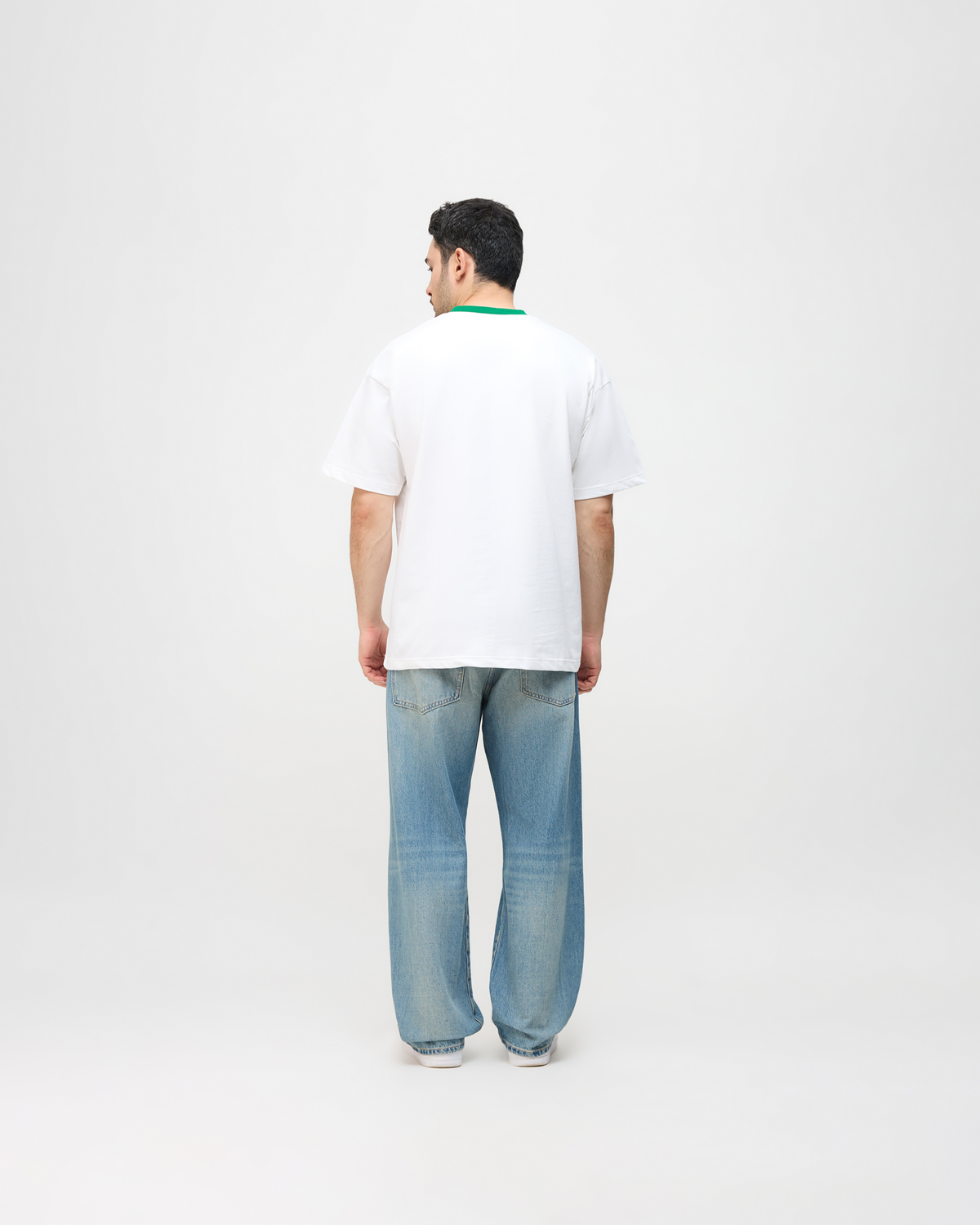 ART DEPT. RINGER T-SHIRT - WHITE/GREEN