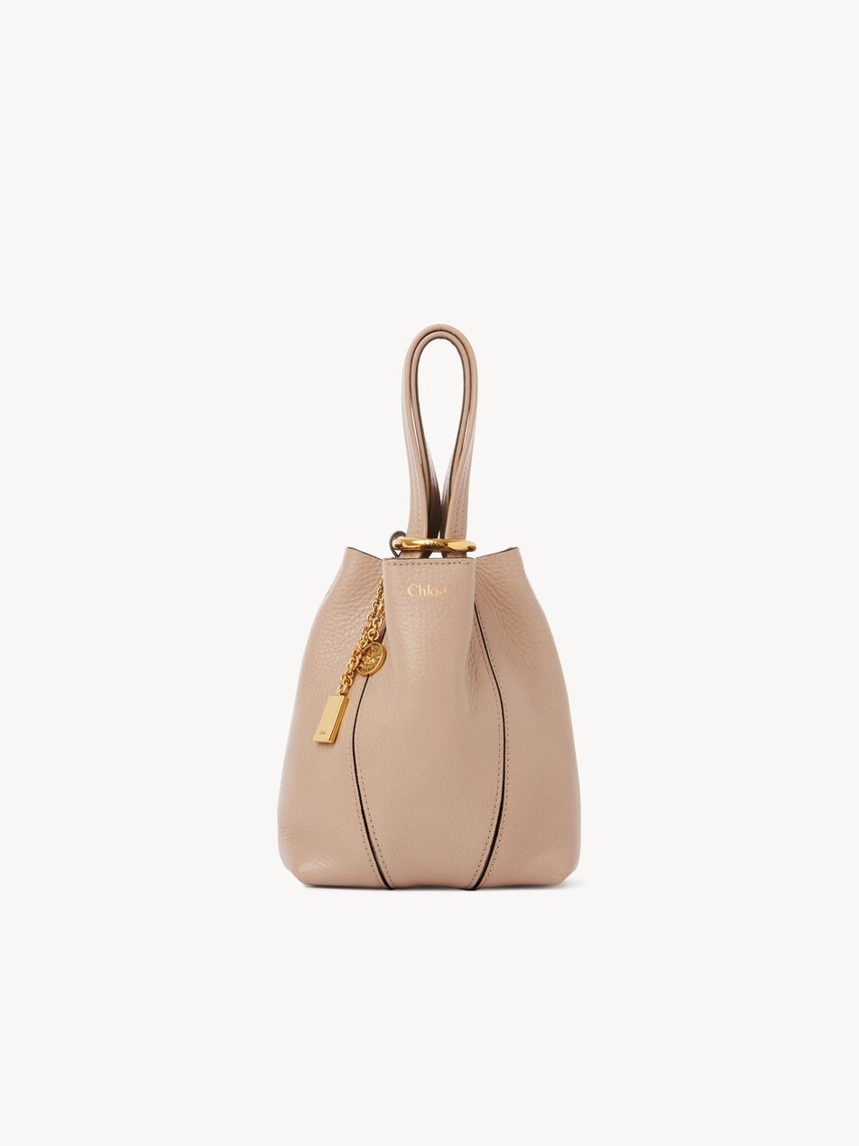 CHLOE Small Chloé Spin tote bag in grained leather Boyish Brown