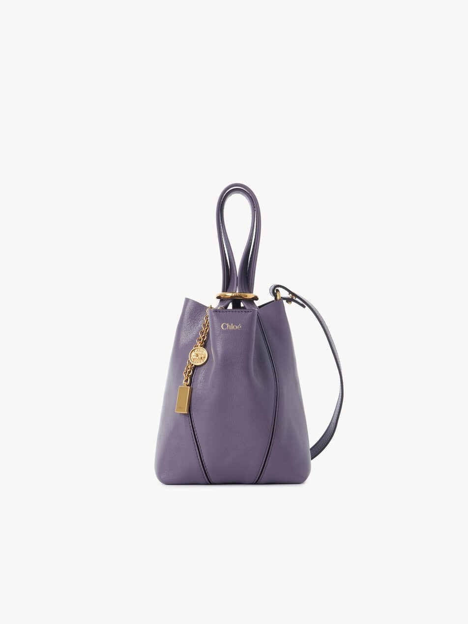 CHLOE Small Chloé Spin tote bag in grained leather Shadow Purple