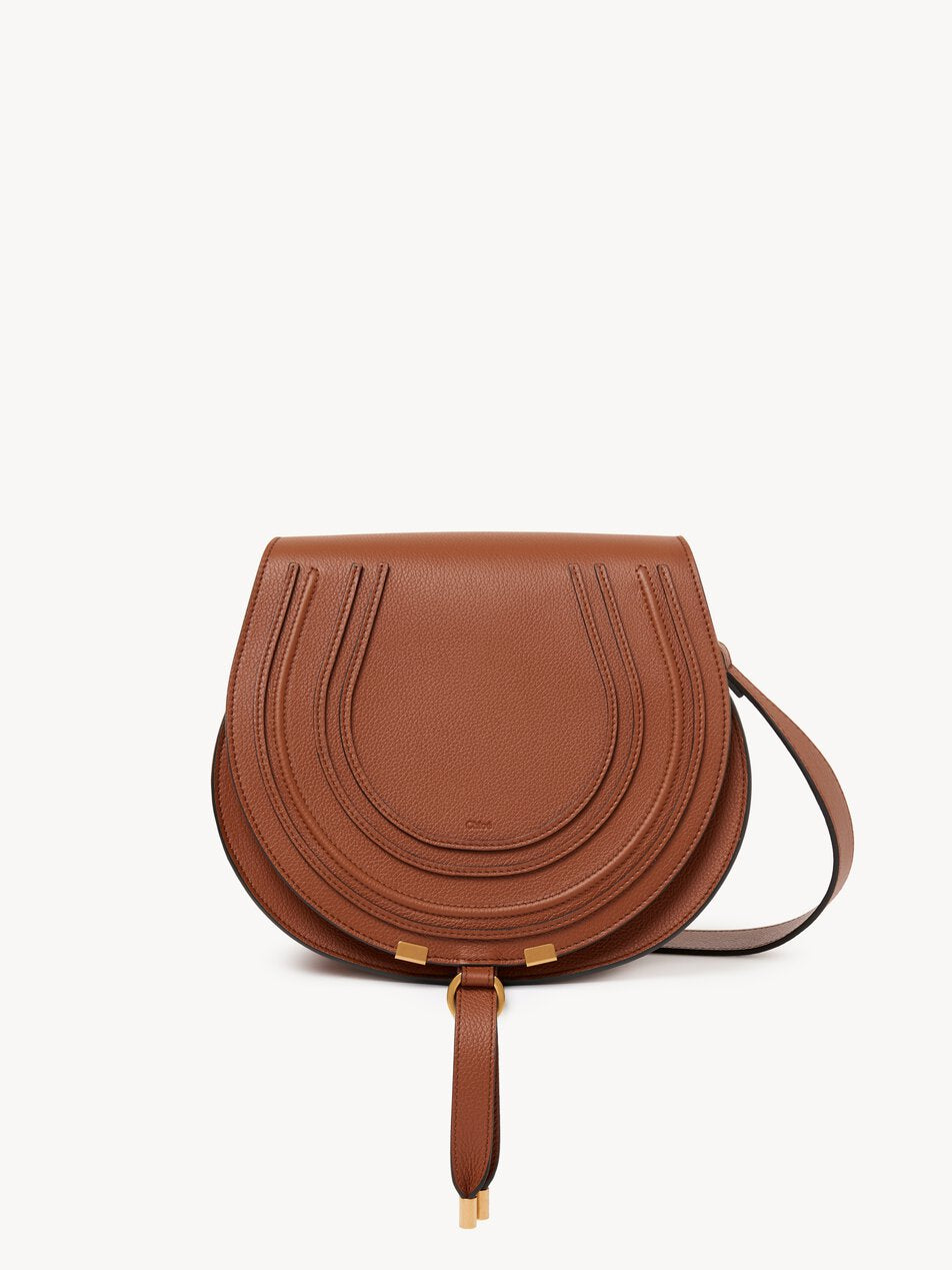 CHLOE Marcie saddle bag in grained leather Tan