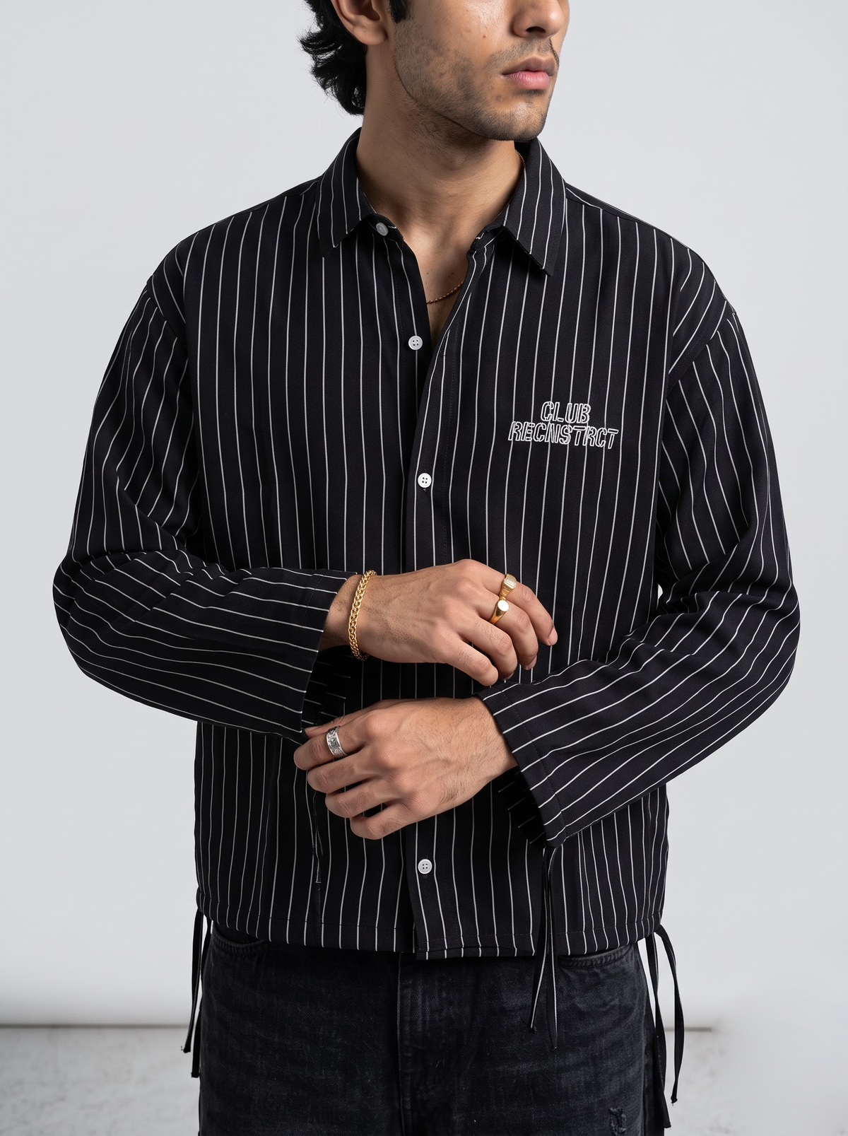 Stripped Void Boxy fit - Black
