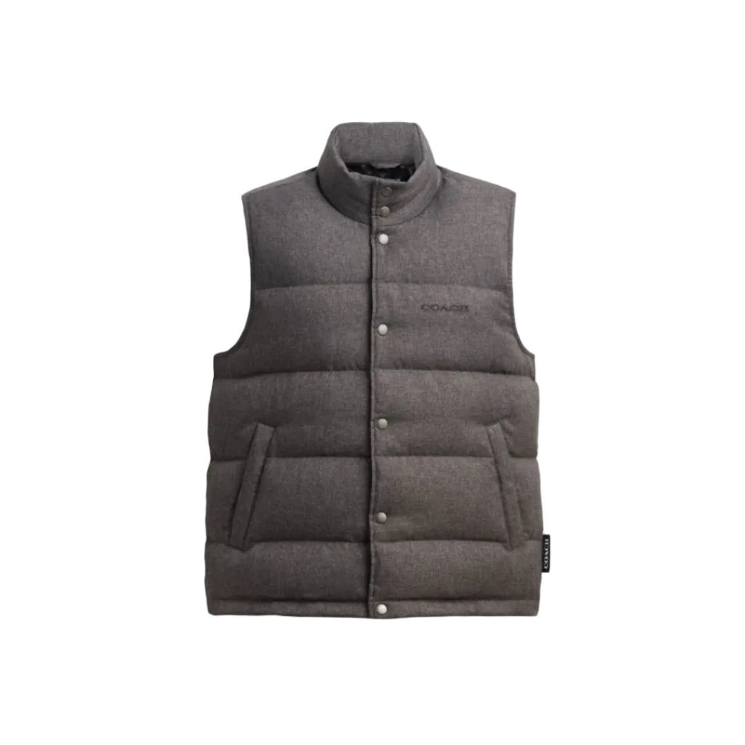 Coach Solid Down Vest Dark Heather Grey
