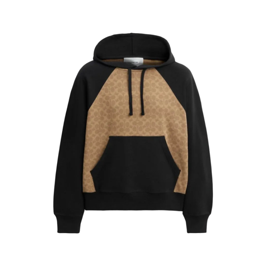 Coach Signature Hoodie In Organic Cotton Tan Signature