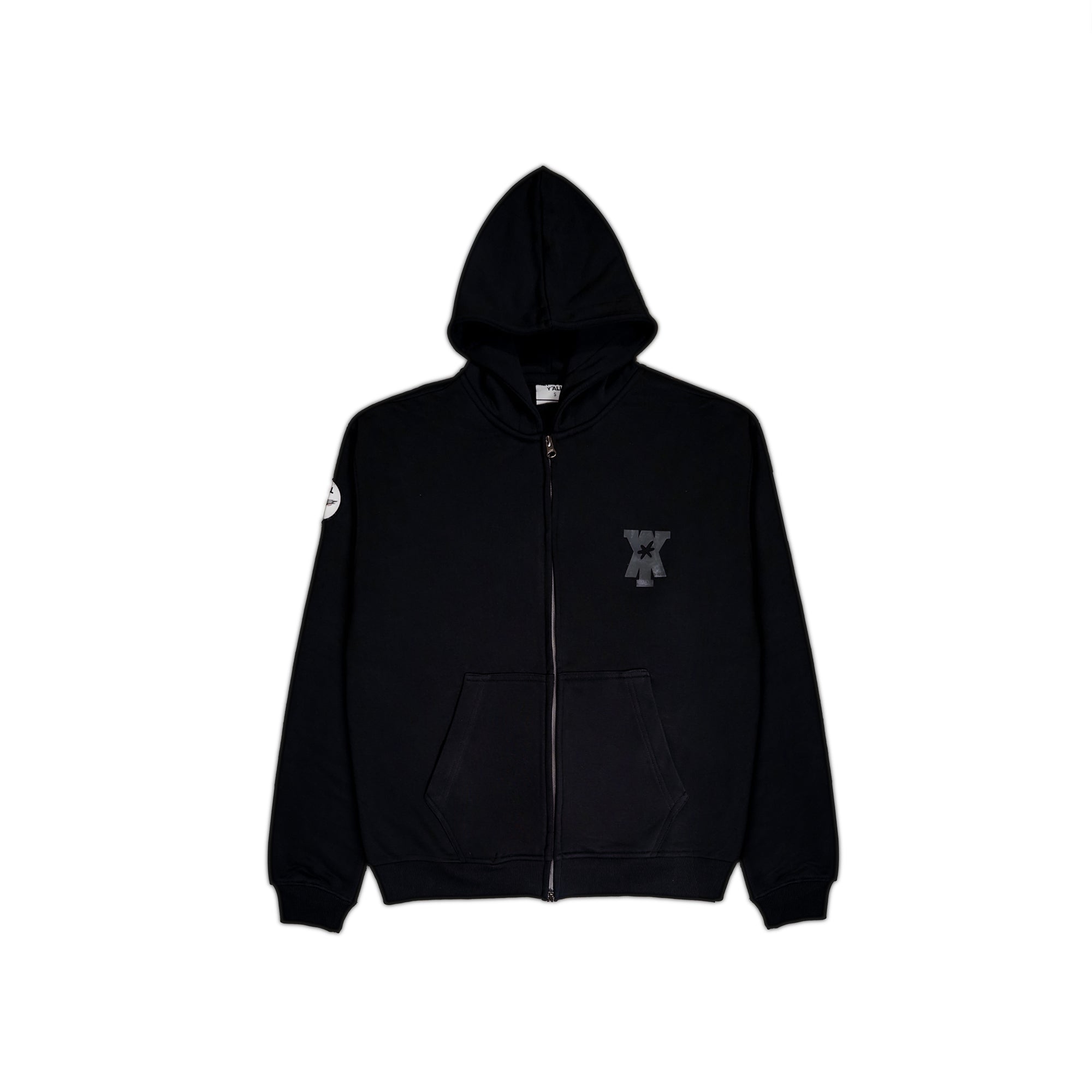 STAMP ZIP UP HOODIE - BLACK