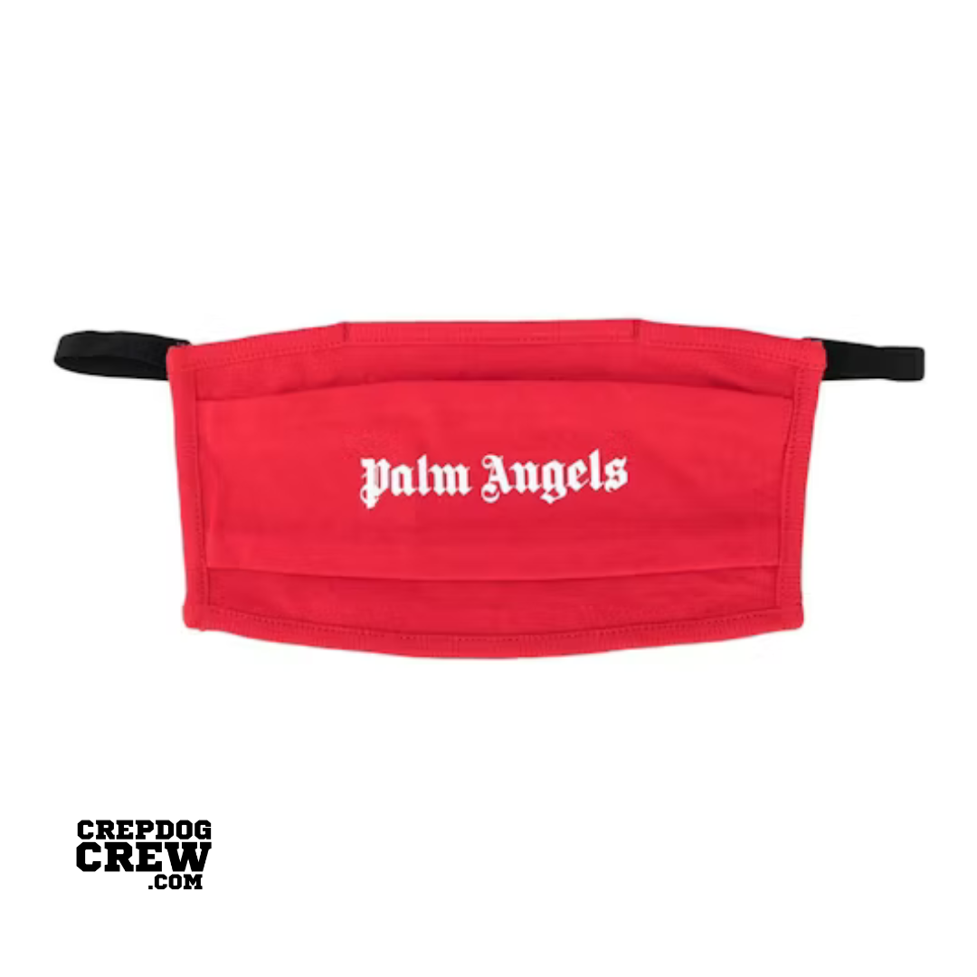 Palm Angels Logo Print Face Mask Red