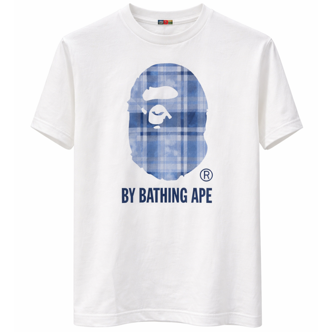 BAPE X CHECKED APE HEAD PRINT	WHITE