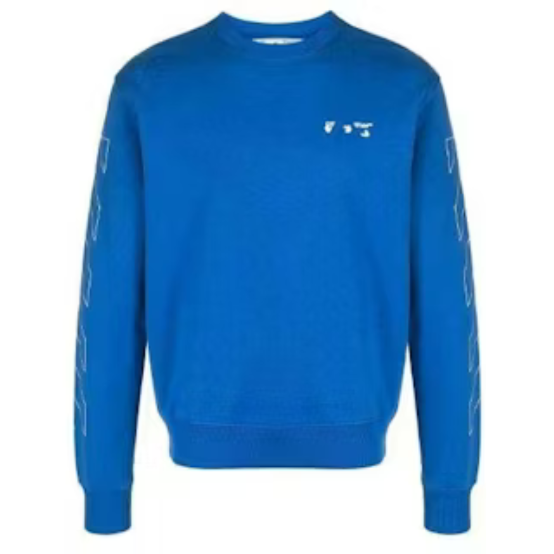 OFF WHITE Diag Ow Logo Slim Crewneck Blue