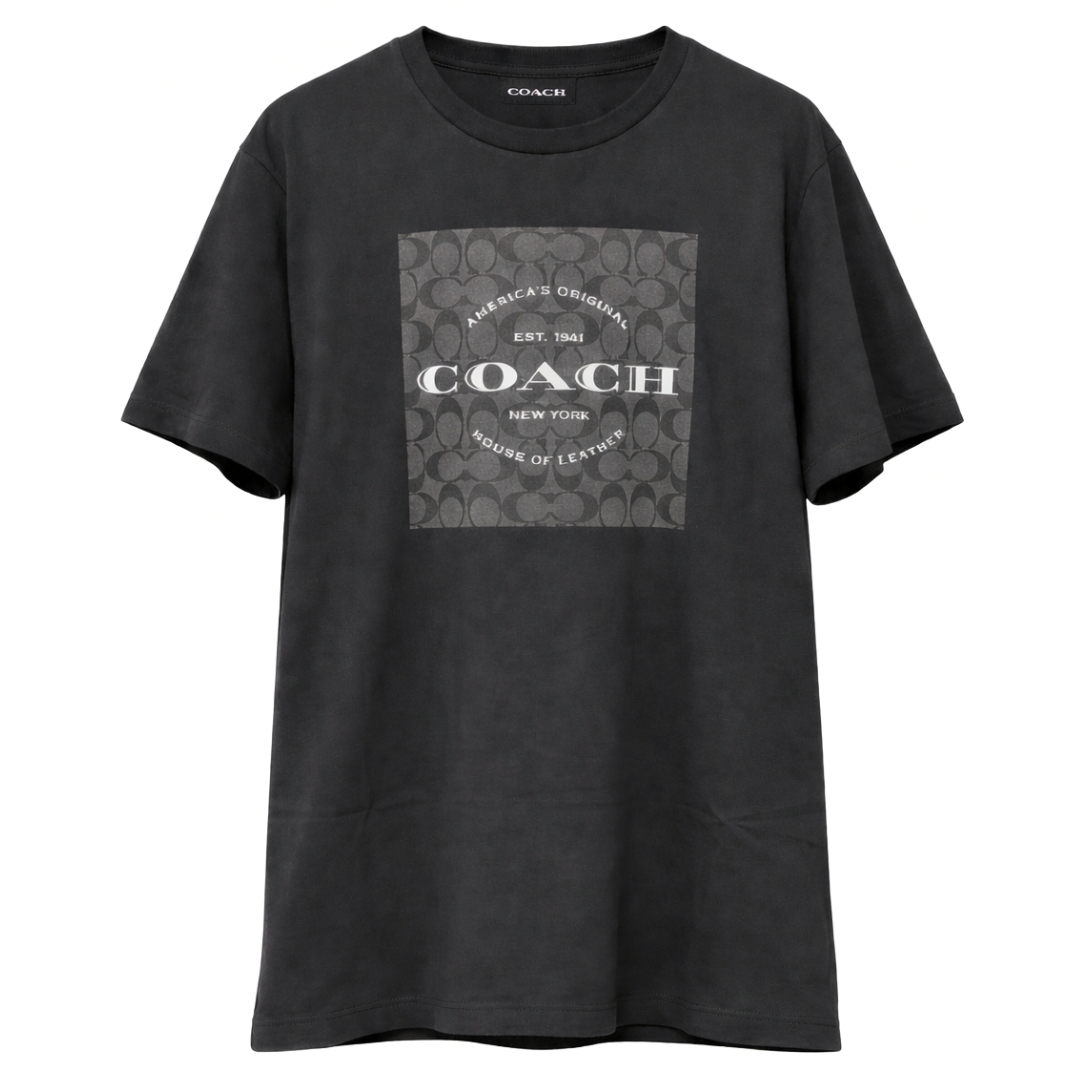 COACH SIGNATURE SQUARE TEE BLACK