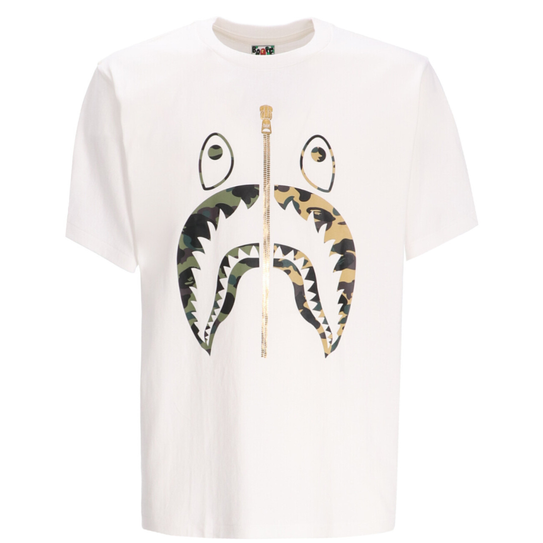 BATHING APE 1ST CAMO SEPARATE SHARK TEE WHITE