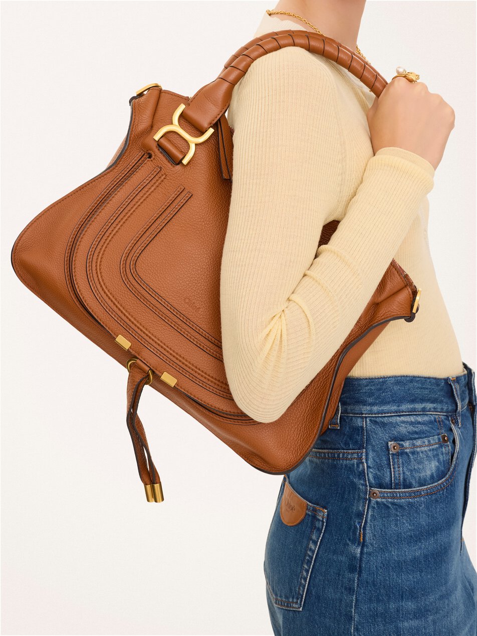 CHLOE Marcie bag in grained leather Tan