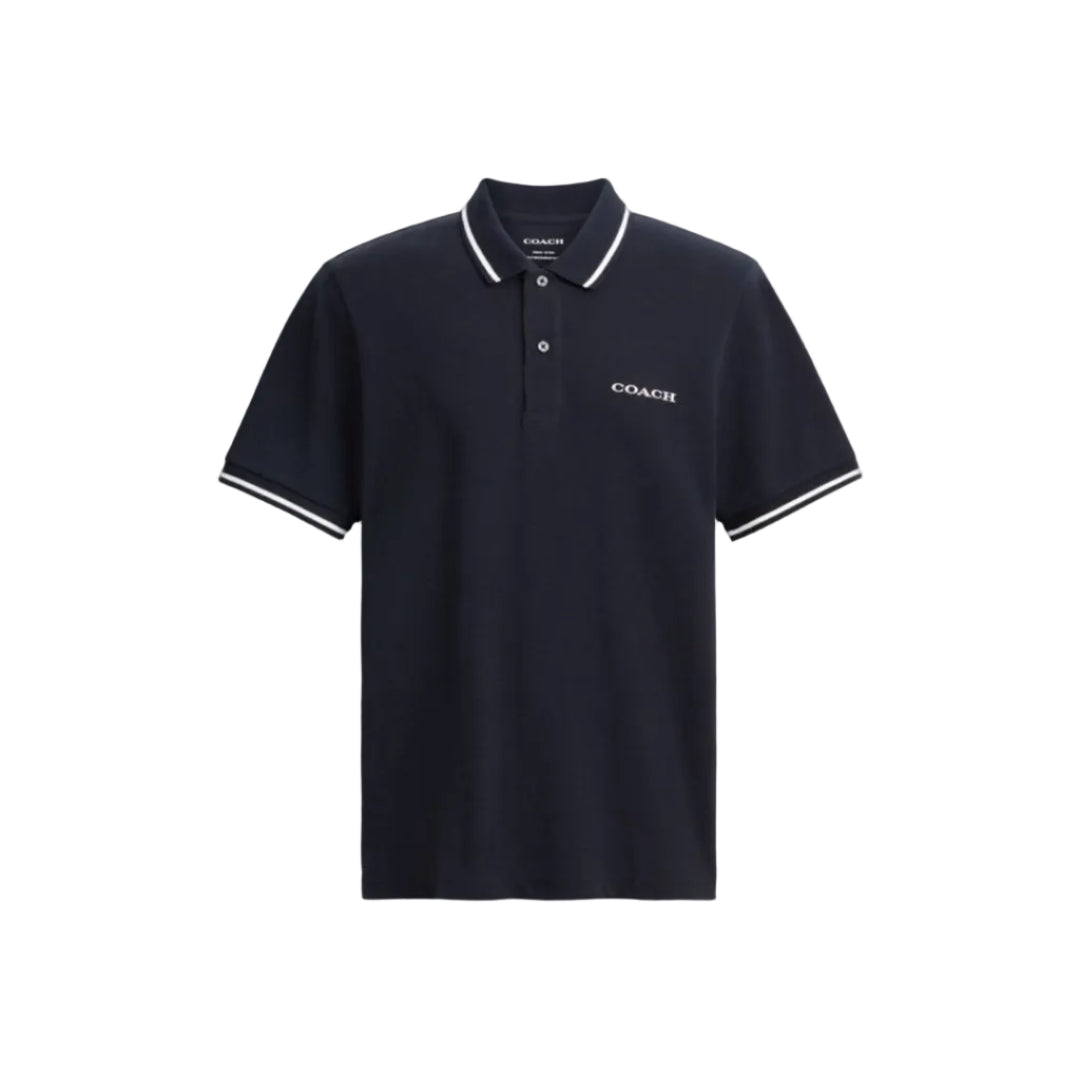 Coach Signature Trim Polo Navy