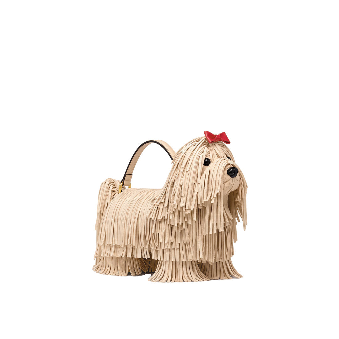 JW PEI Coco Shaggy Dog Shaped Handle Bag - Apricot