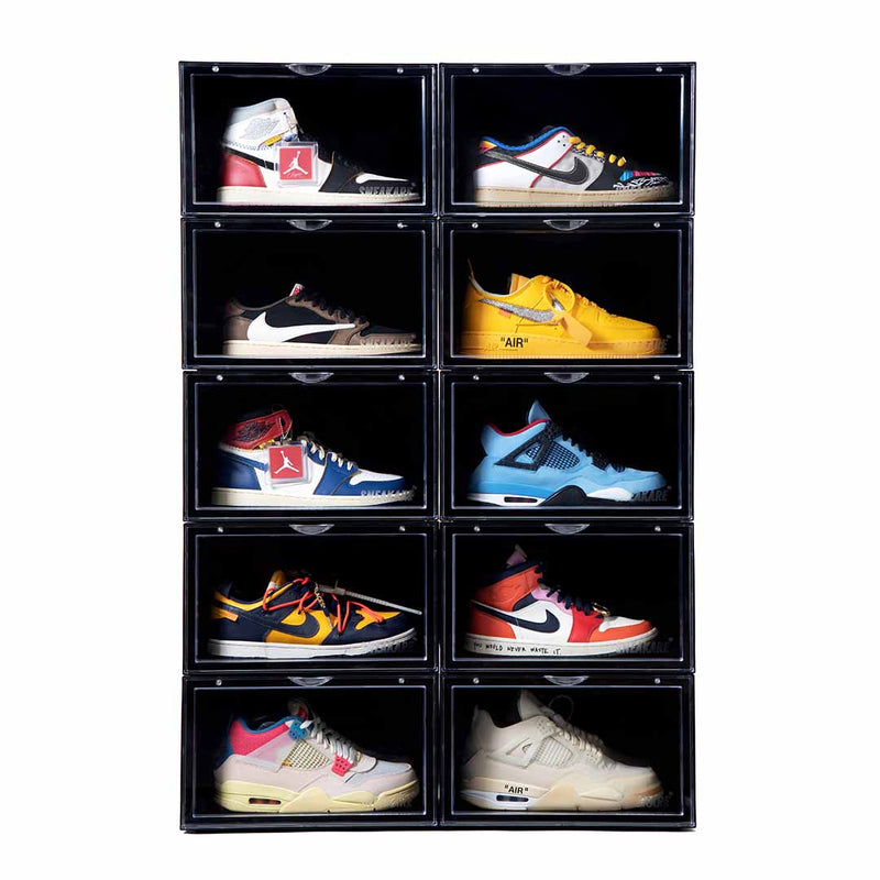 8 Pcs Men Drop-Front Clear Shoe Box Container Women Stackable Sneaker  Organizer | eBay