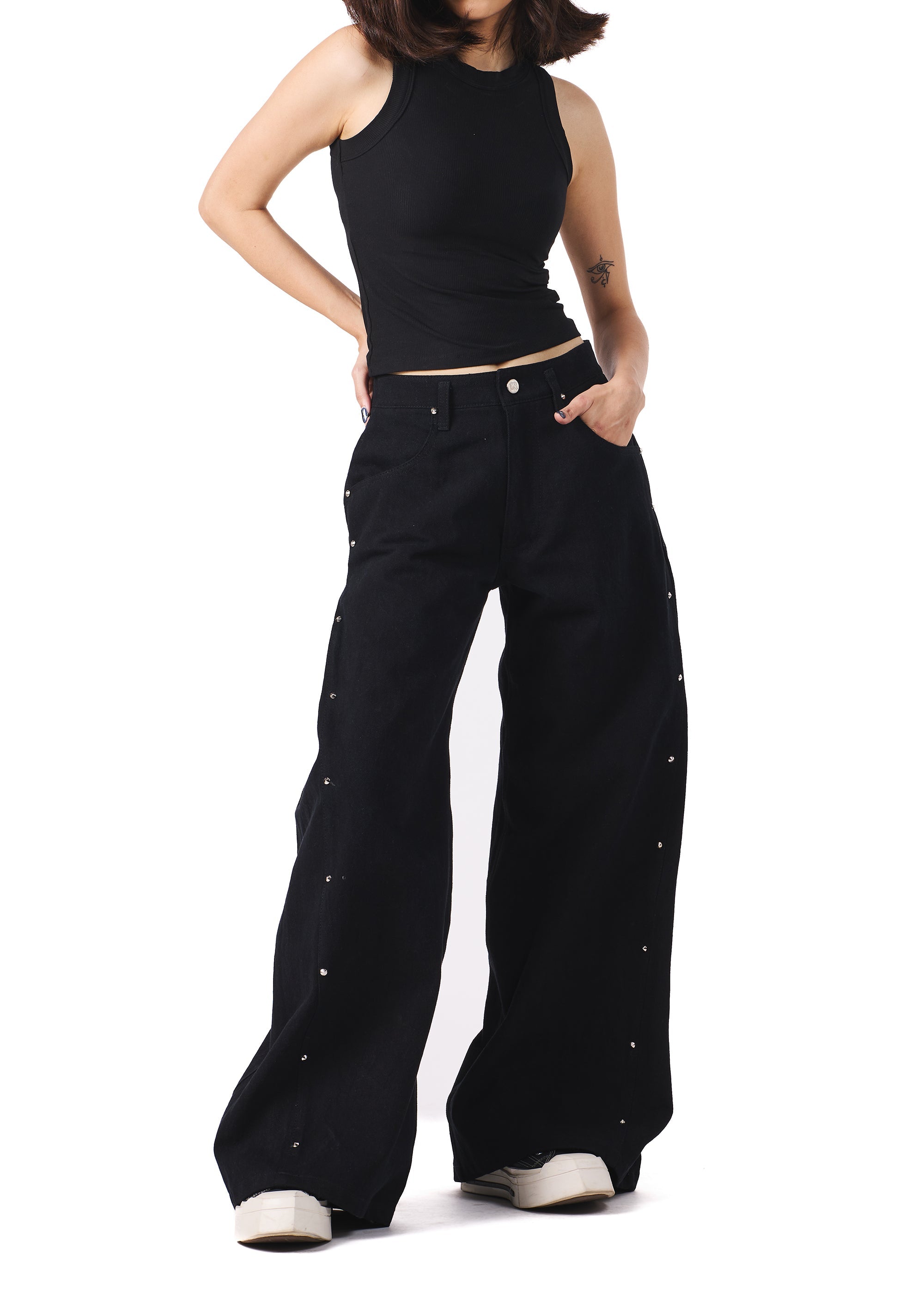 Black Wide Leg Denim