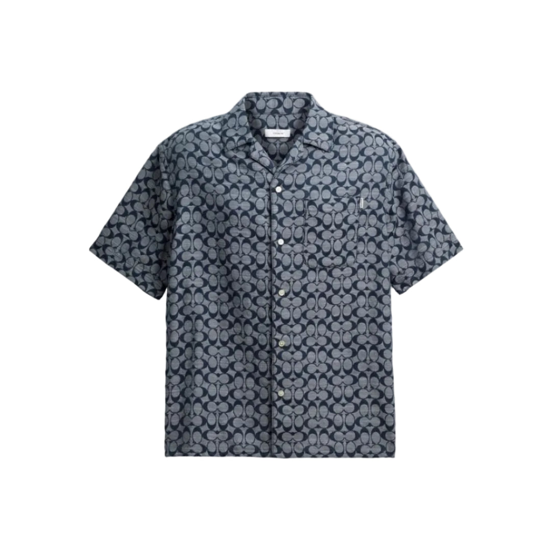 Coach Signature Camp Shirt Navy