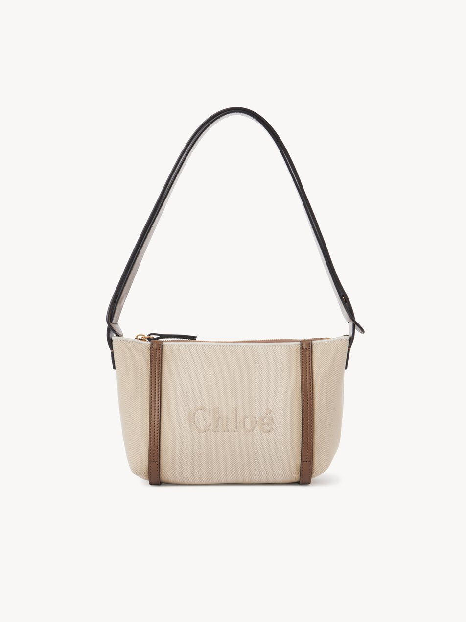CHLOE Carry shoulder bag in canvas Vegetal Beige