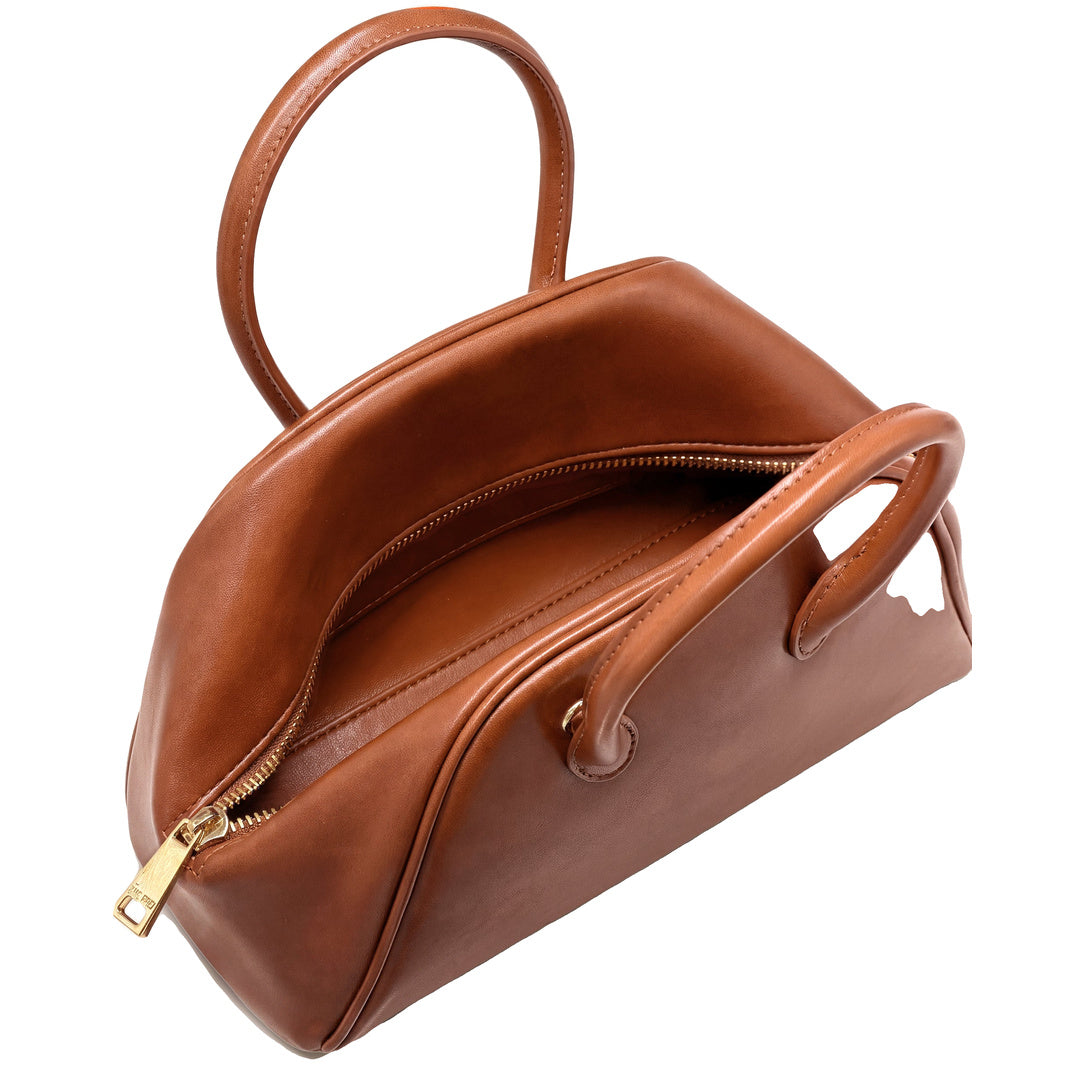 JW PEI Veda Vintage Finish Bowler Bag - Saddle Brown
