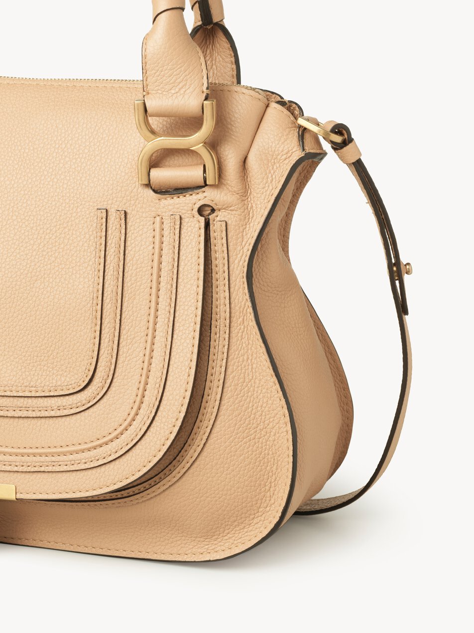 CHLOE Marcie bag in grained leather Petal Beige