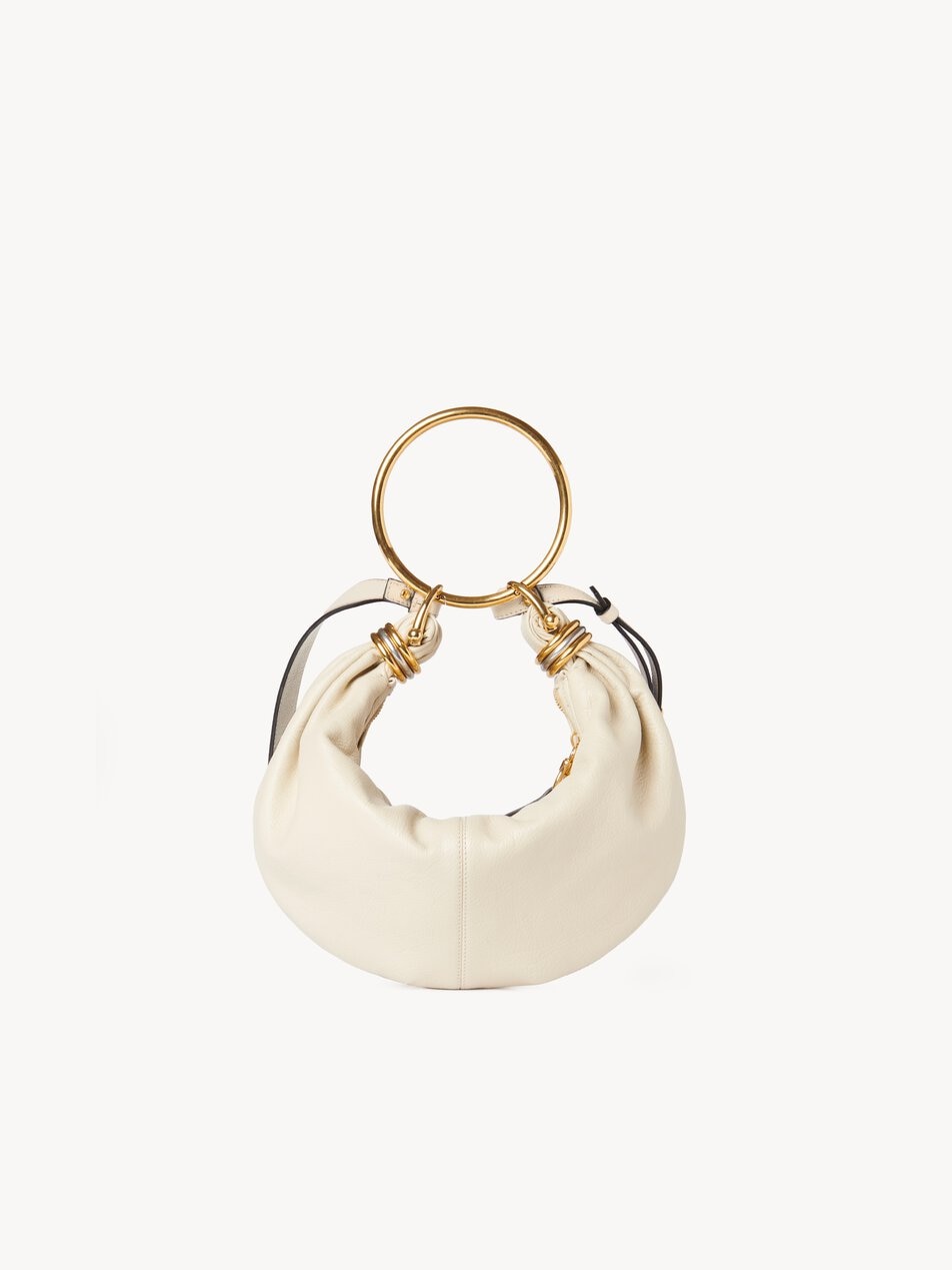 CHLOE Small Bracelet hobo bag in grained leather Vegetal Beige