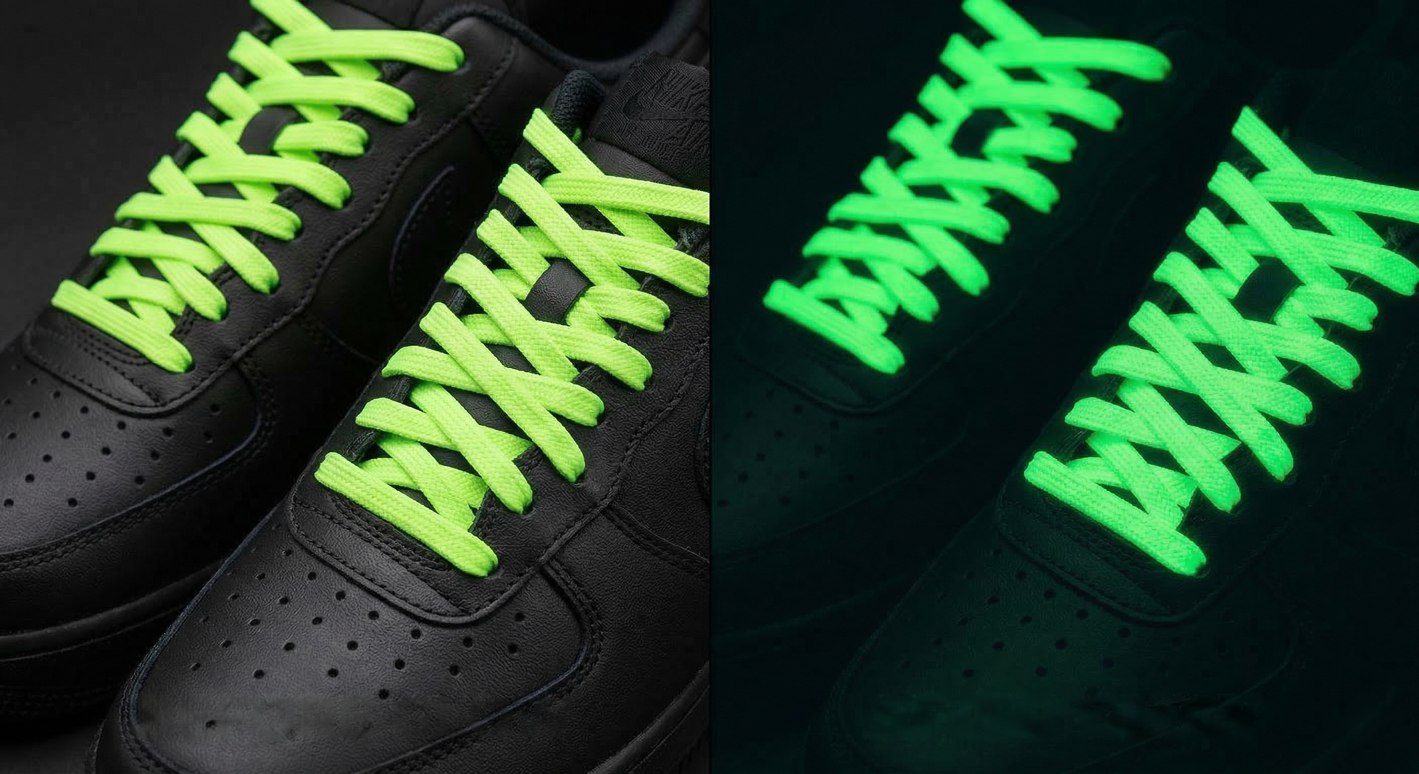 Glow in the Dark Shoelaces | Neon Green | Phosphorescent UV Laces for Sneakers by KNOTTY