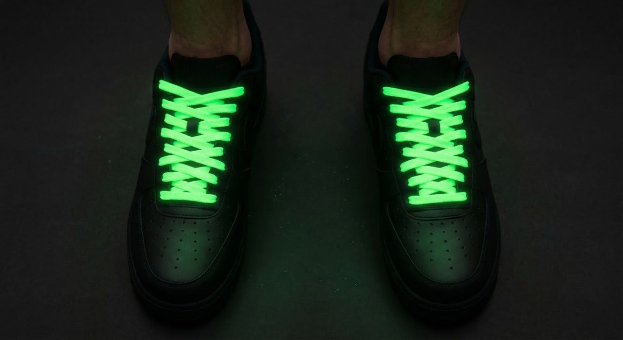 Glow in the Dark Shoelaces | Neon Green | Phosphorescent UV Laces for Sneakers by KNOTTY