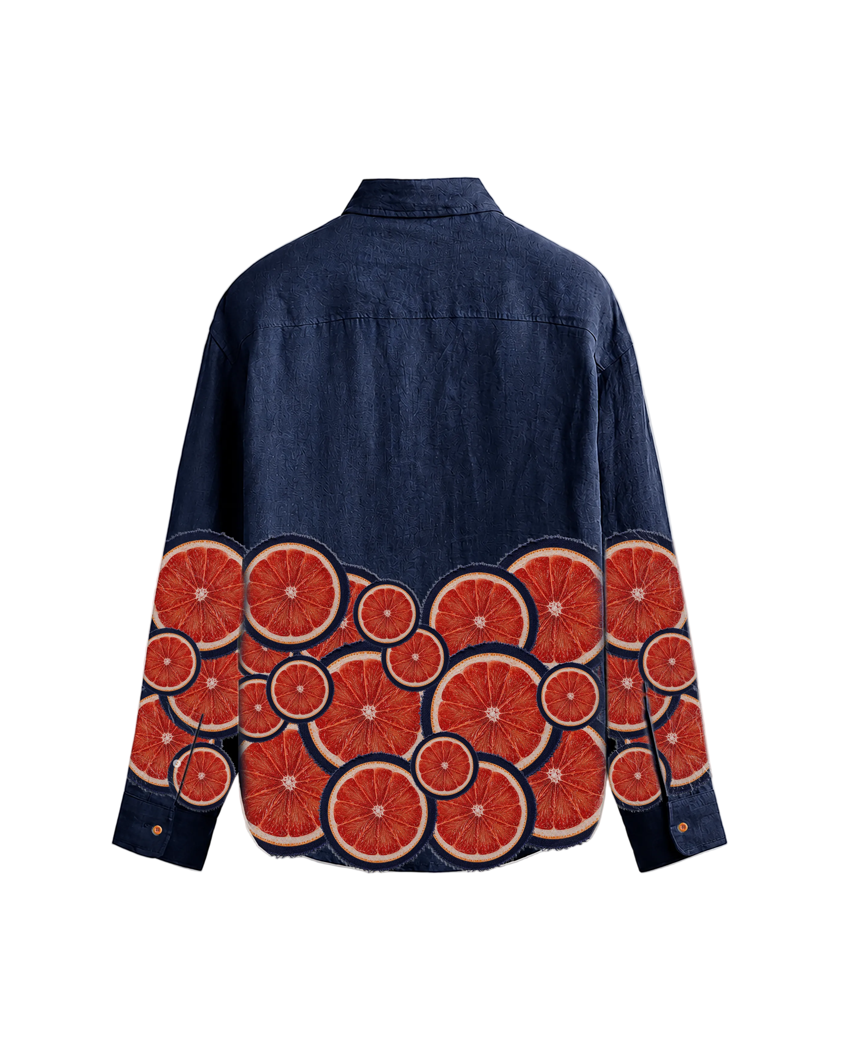 Grapefruit Gasm - Navy | Linen Relaxed Shirt | PREORDER
