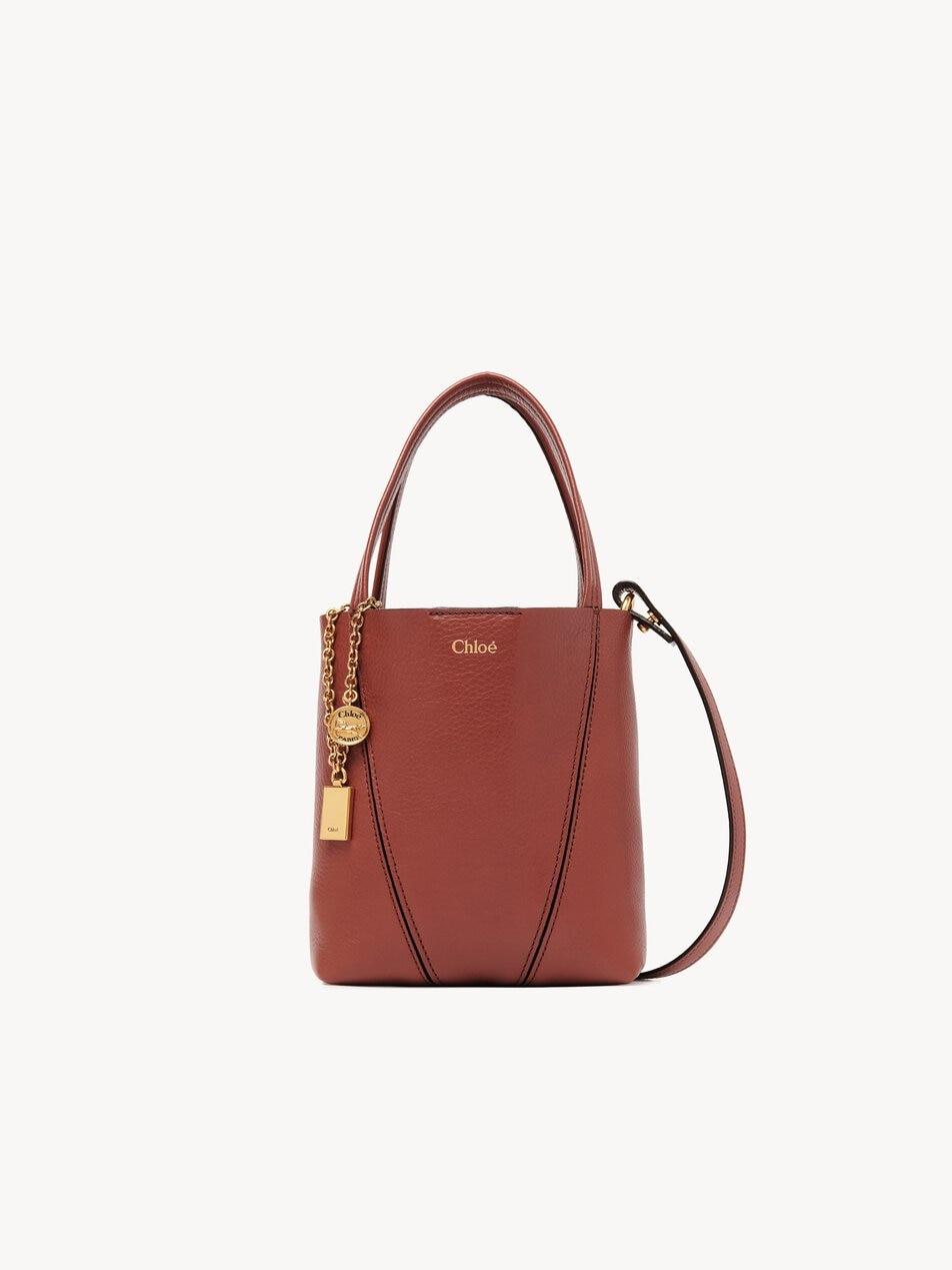 CHLOE Small Chloé Spin tote bag in grained leather Blushy Brown