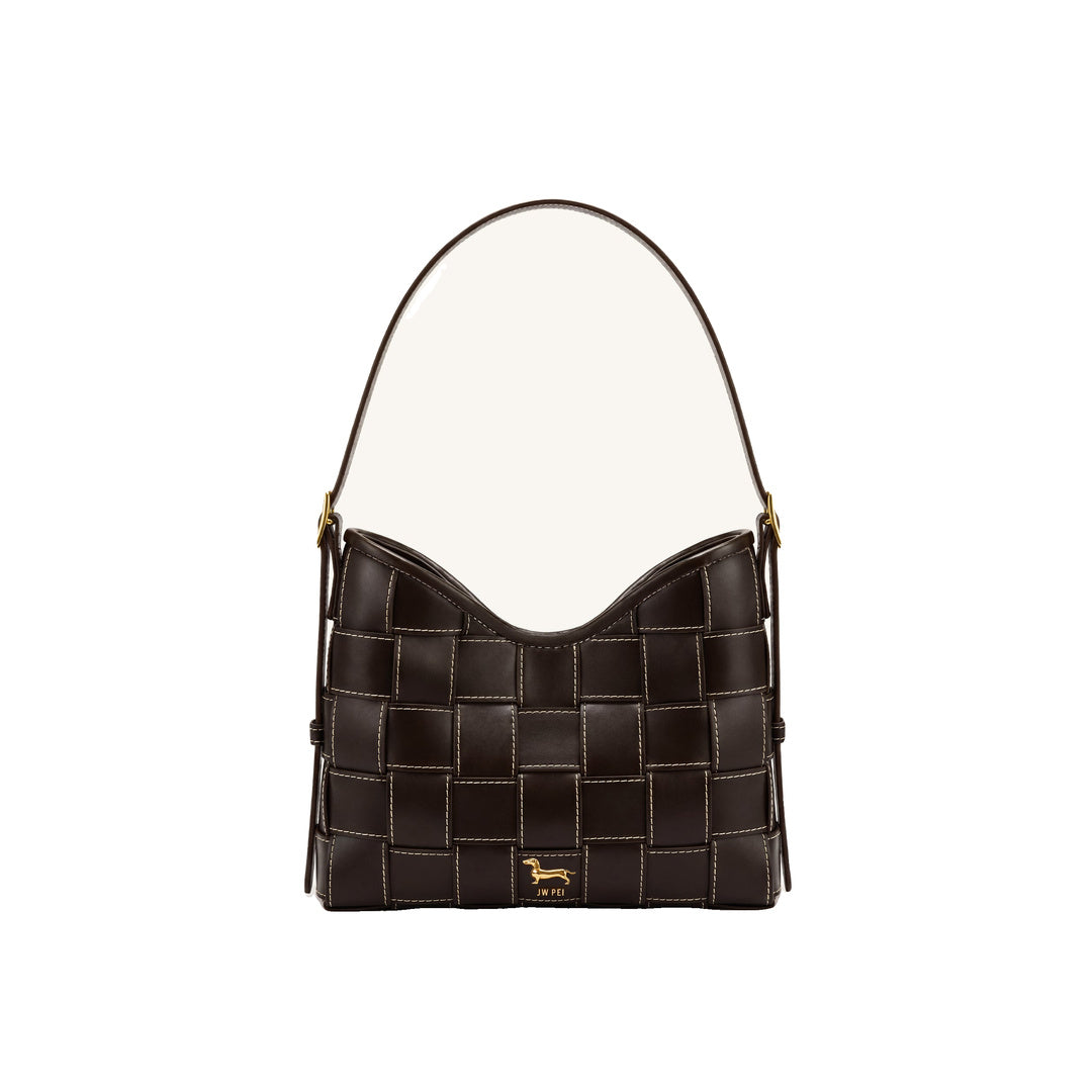 JW PEI Nadine Dachshund Woven Hobo Bag - Dark Brown