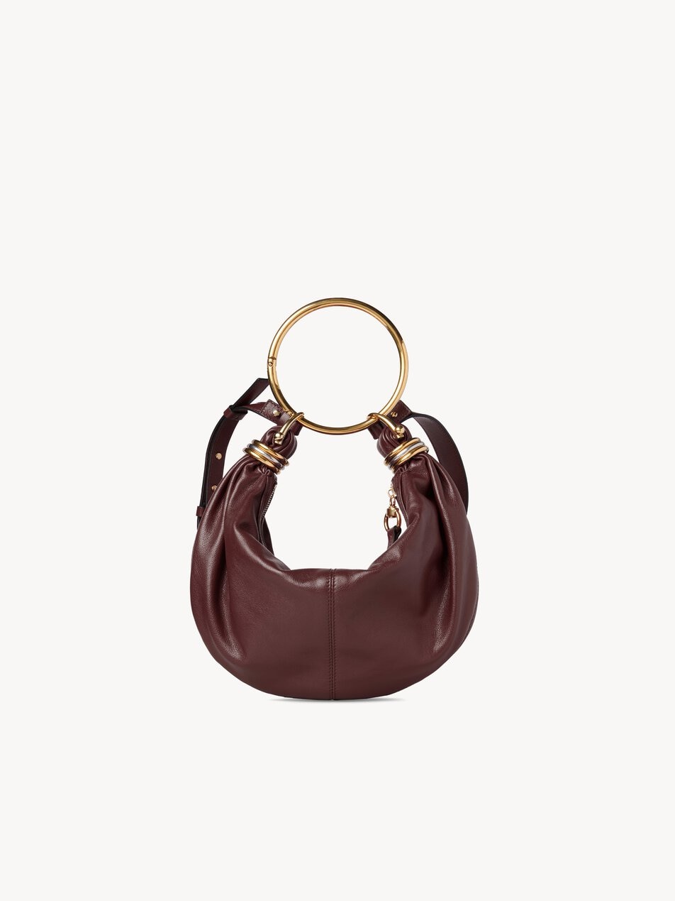 CHLOE Small Bracelet Hobo bag in grained leather Grenat