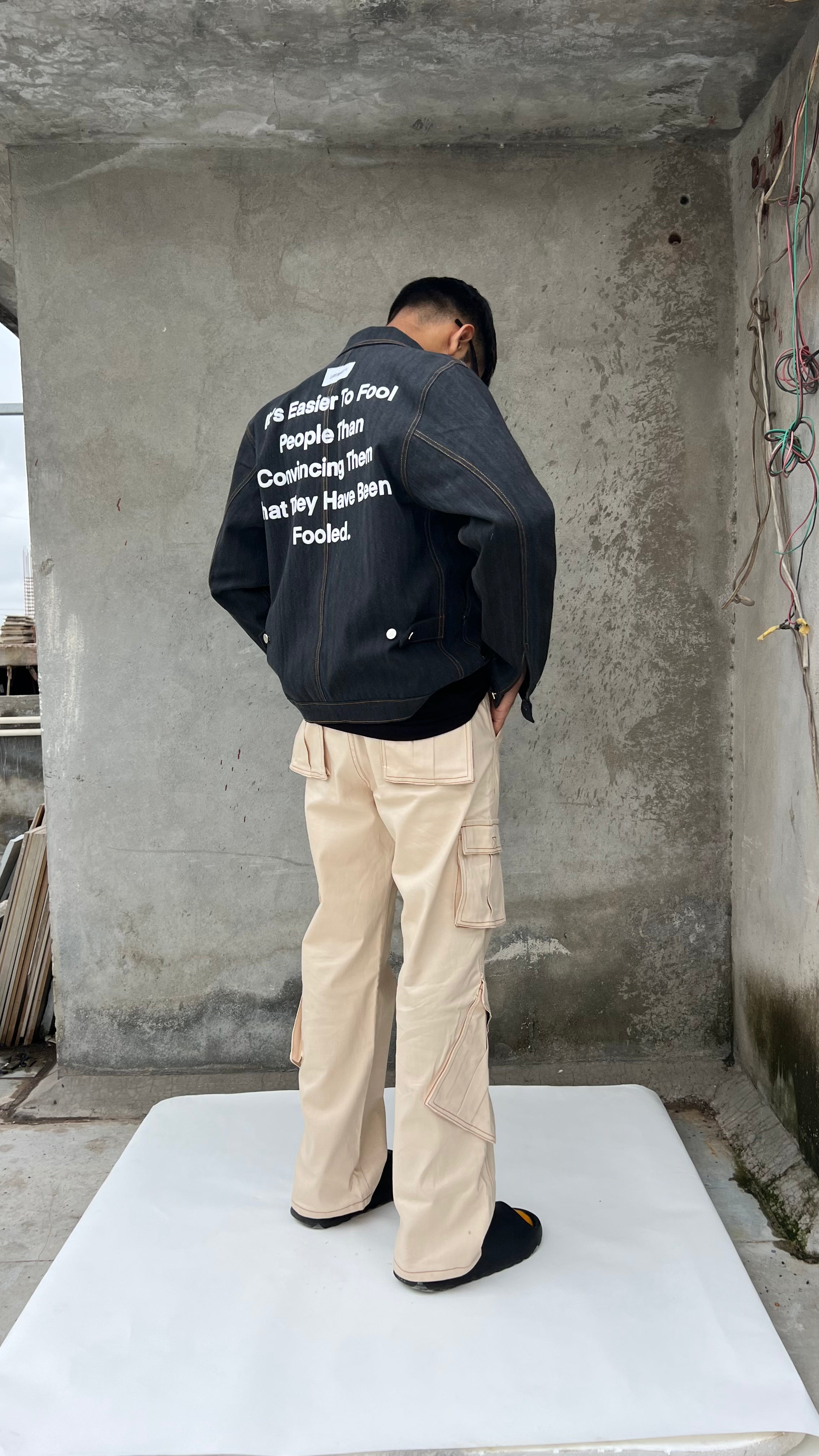 Lil denim jean jacket.(grey slub) MTM