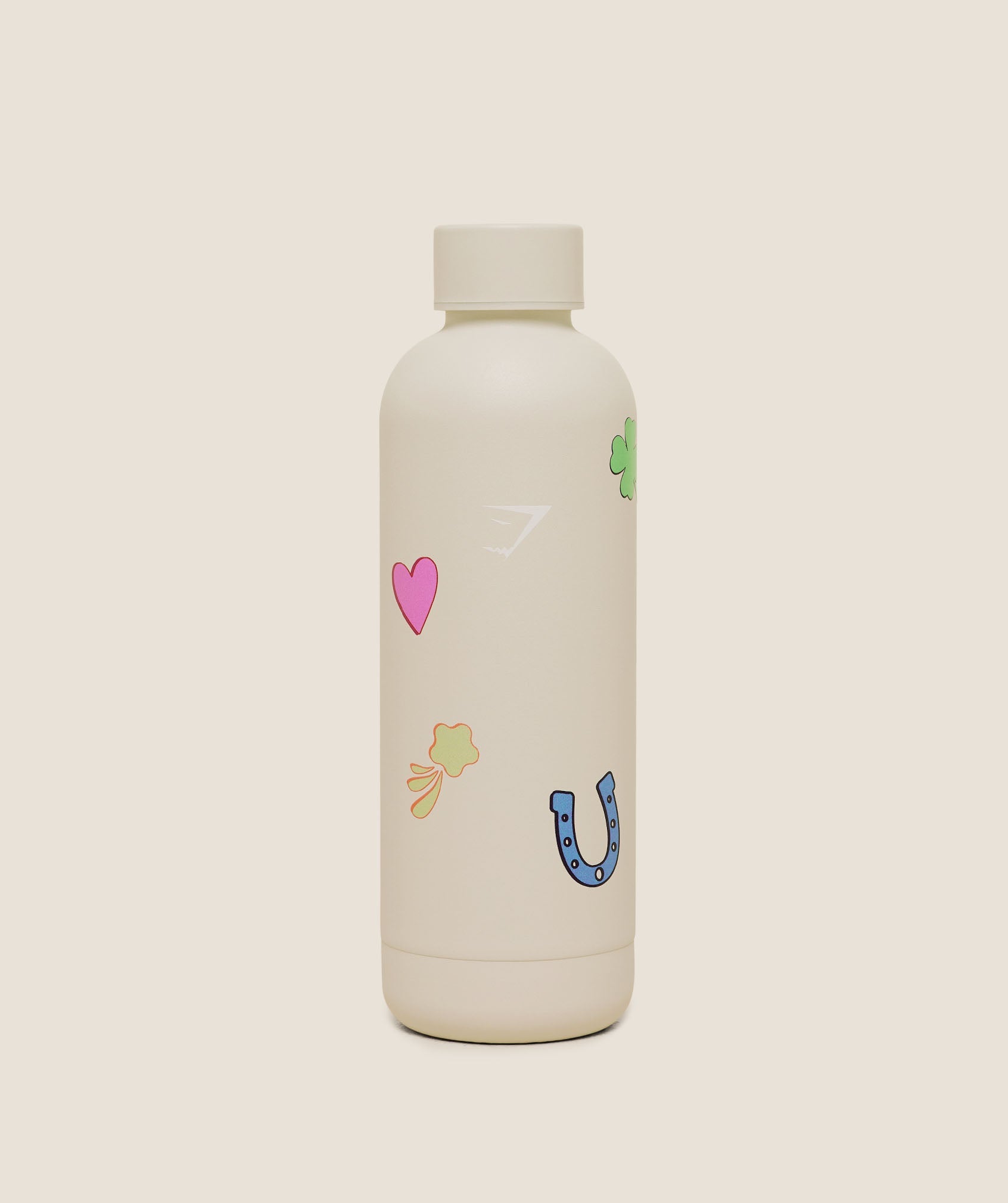 GYMSHARK Lucky Graphic 500ml Bottle Tinted White