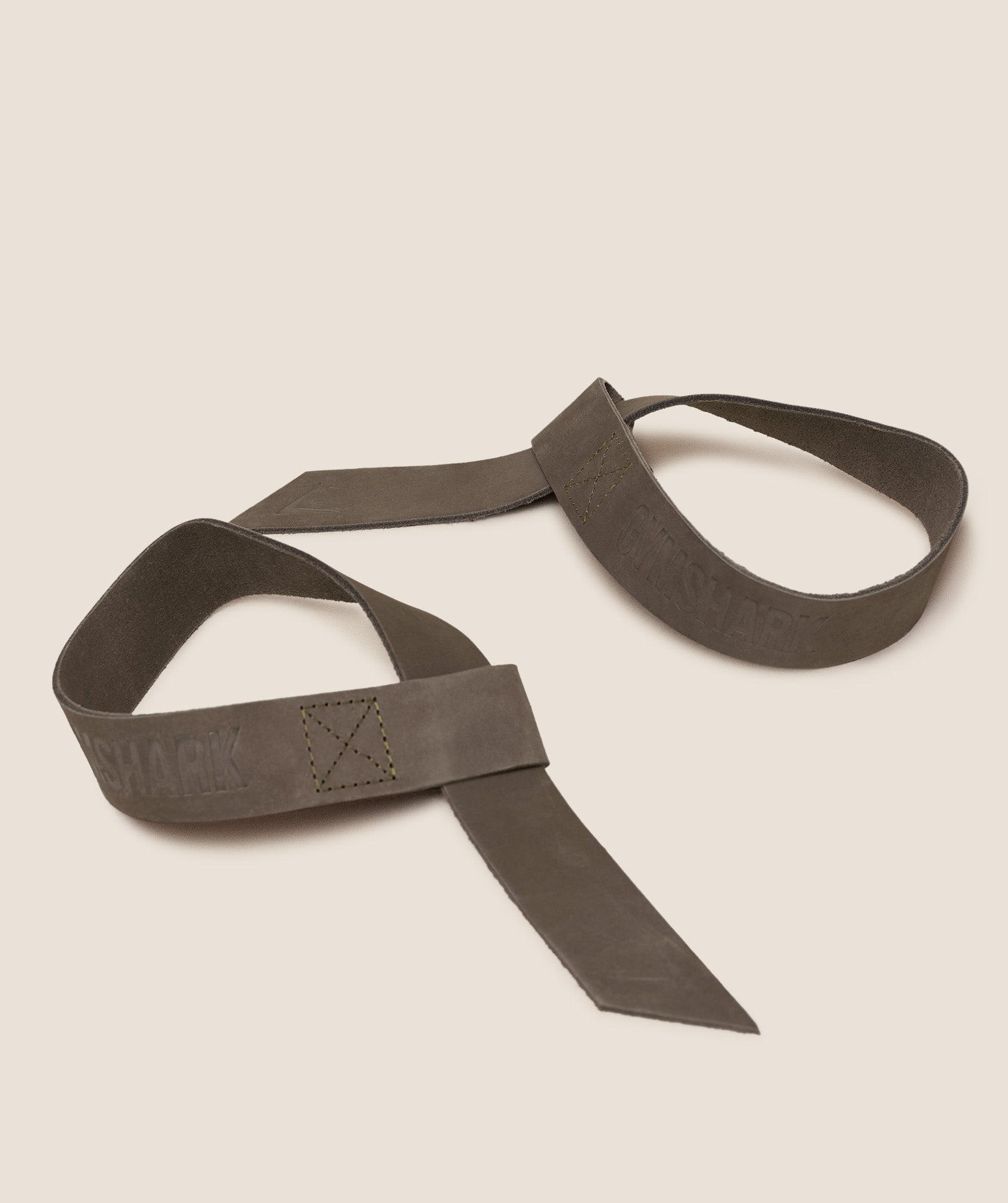 GYMSHARK Leather Lifting Straps Spiced Brown