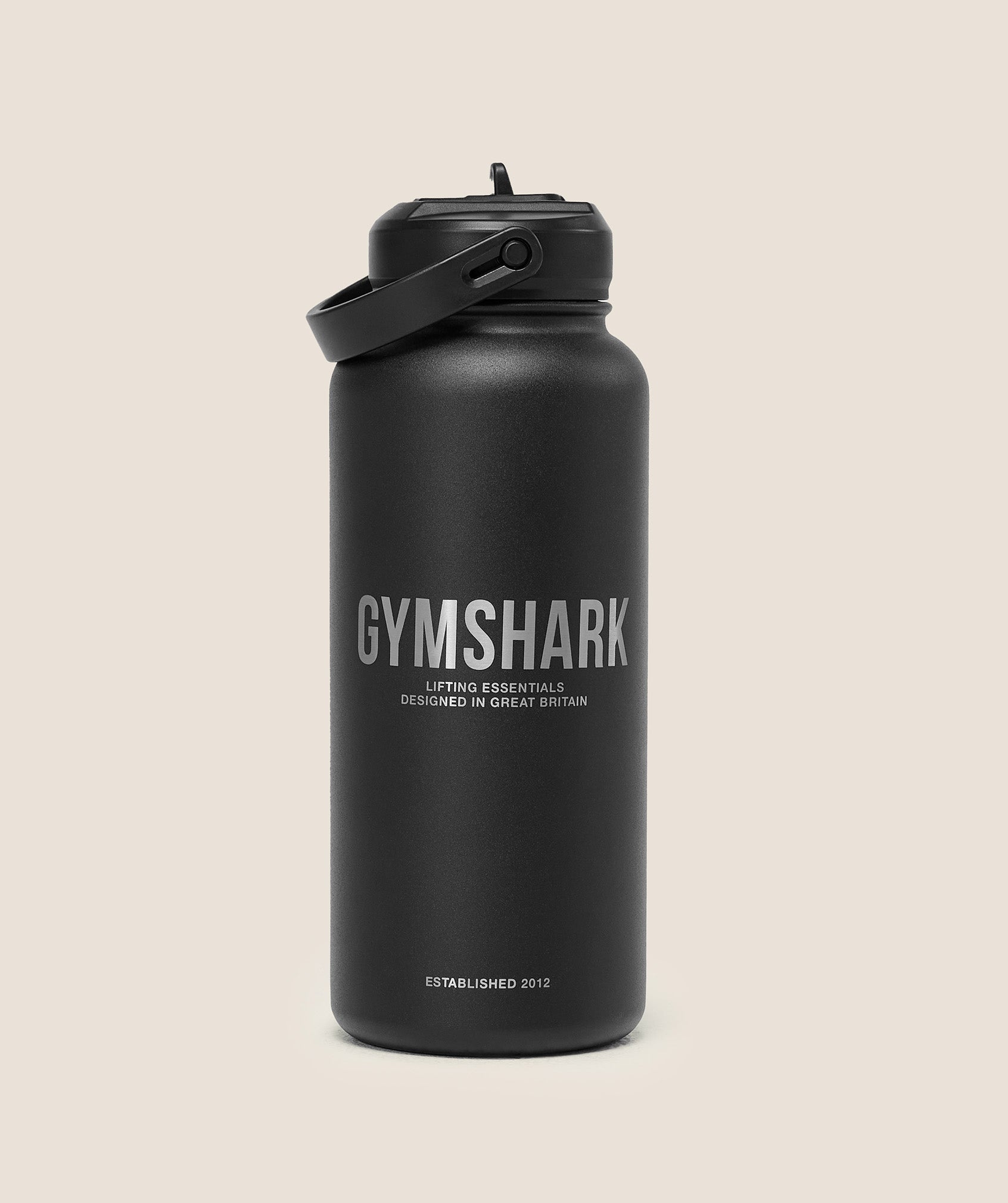 GYMSHARK Metal Insulated Straw Bottle 1L Black