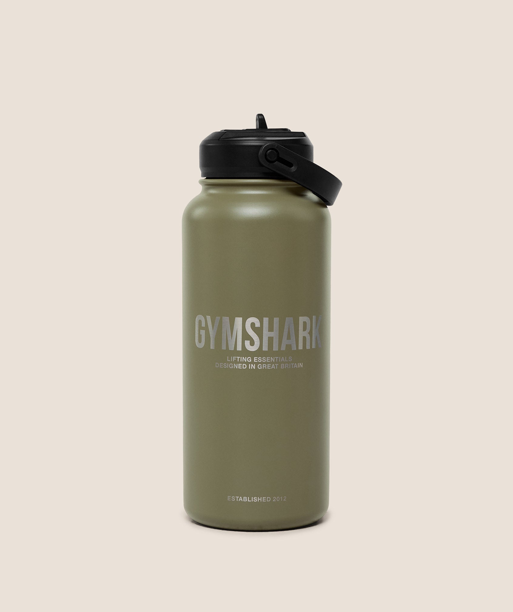 GYMSHARK Metal Insulated Straw Bottle 1L GS Grounded Green