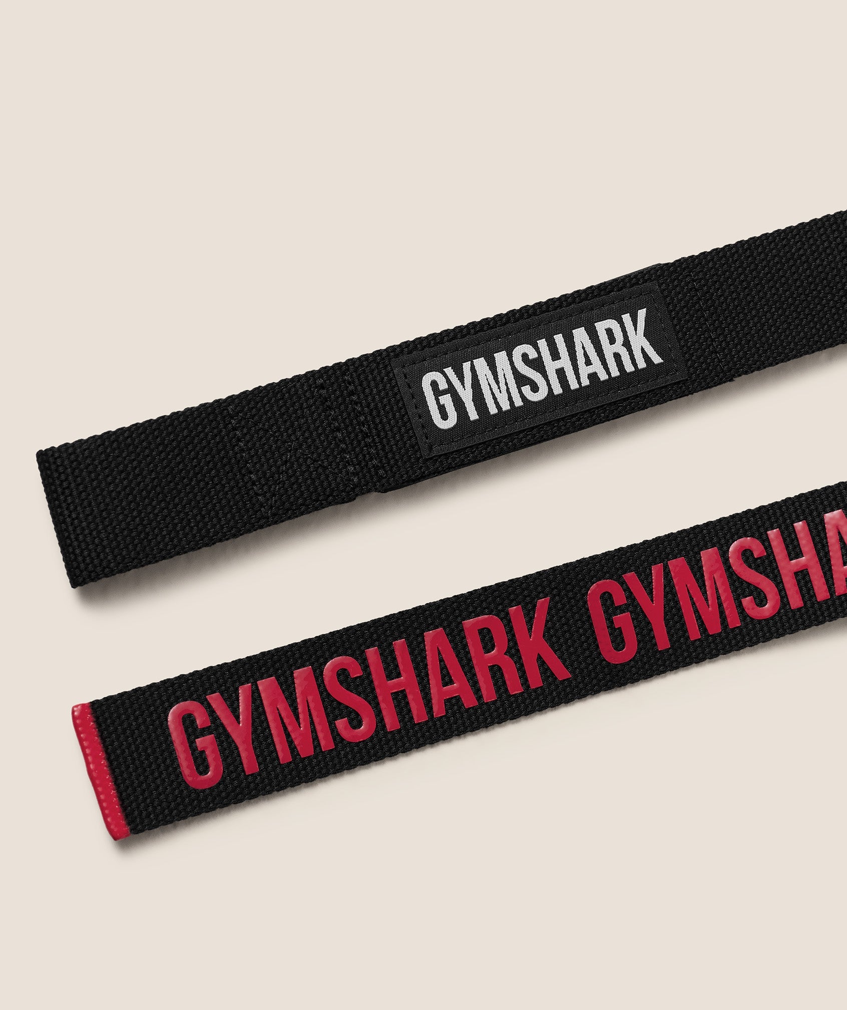 GYMSHARK Silicone Lifting Straps Black Carmine Red