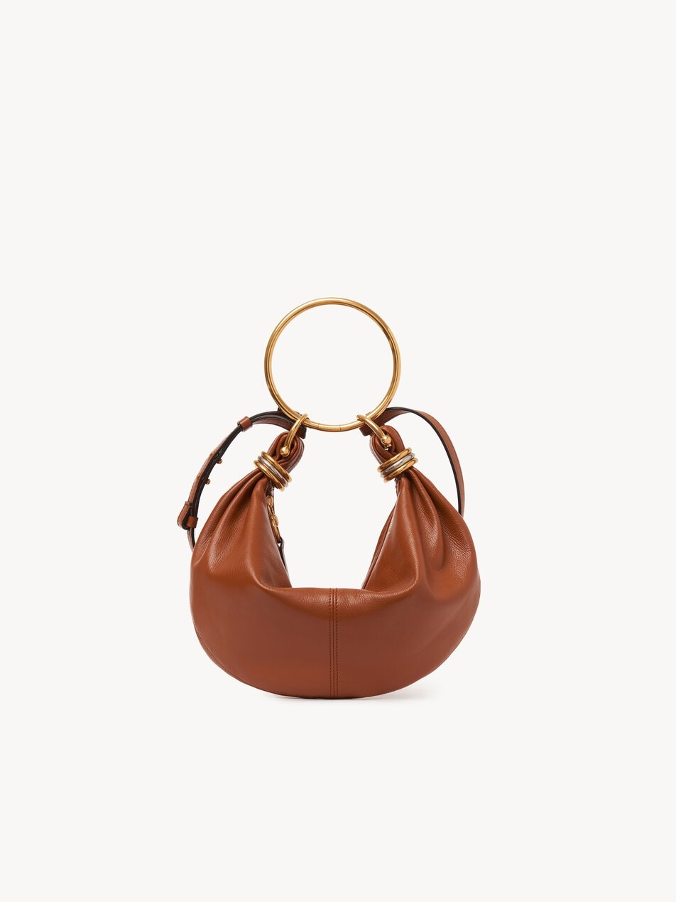 CHLOE Small Bracelet Hobo bag in grained leather Clay Brown