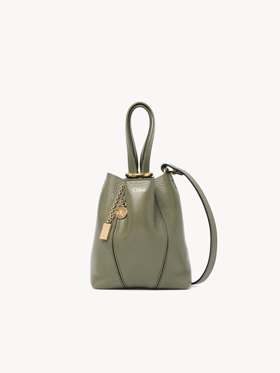 CHLOE Small Chloé Spin tote bag in grained leather Aloe Green