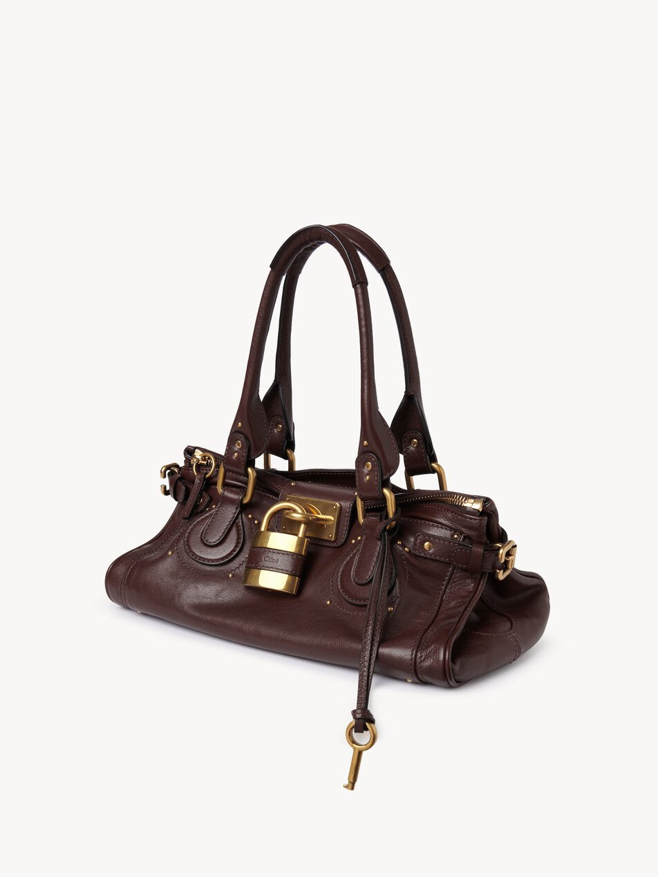 CHLOE Paddington bag in grained leather Grenat