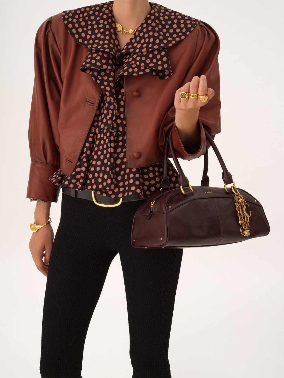 CHLOE bowling bag in soft leather Perfect Plum