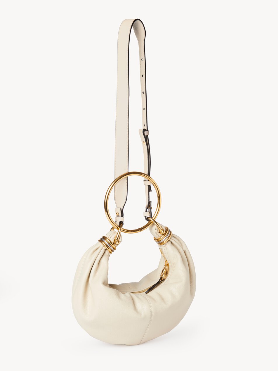 CHLOE Small Bracelet hobo bag in grained leather Vegetal Beige