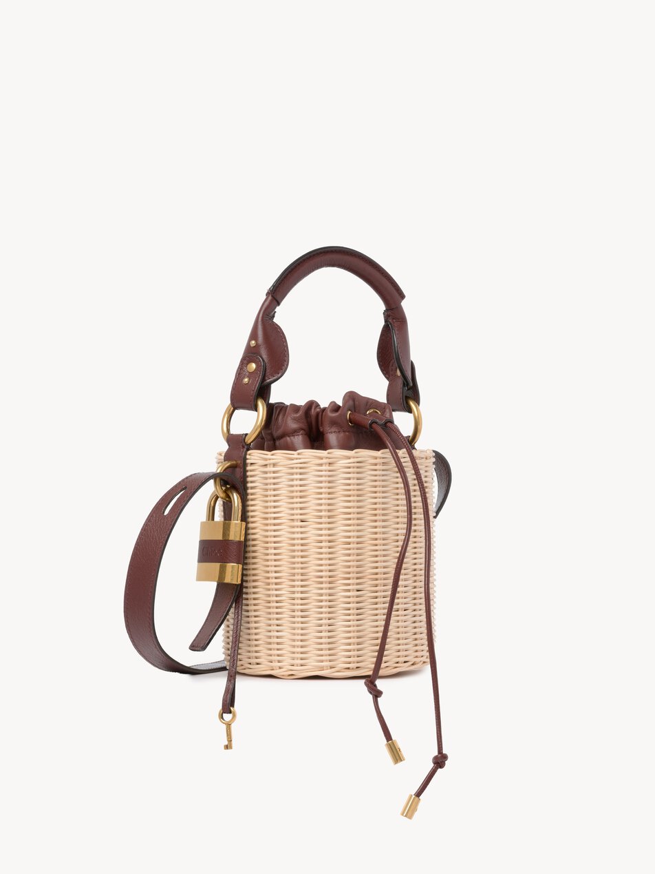 CHLOE Small Paddington bucket bag in wicker Crafty Brown
