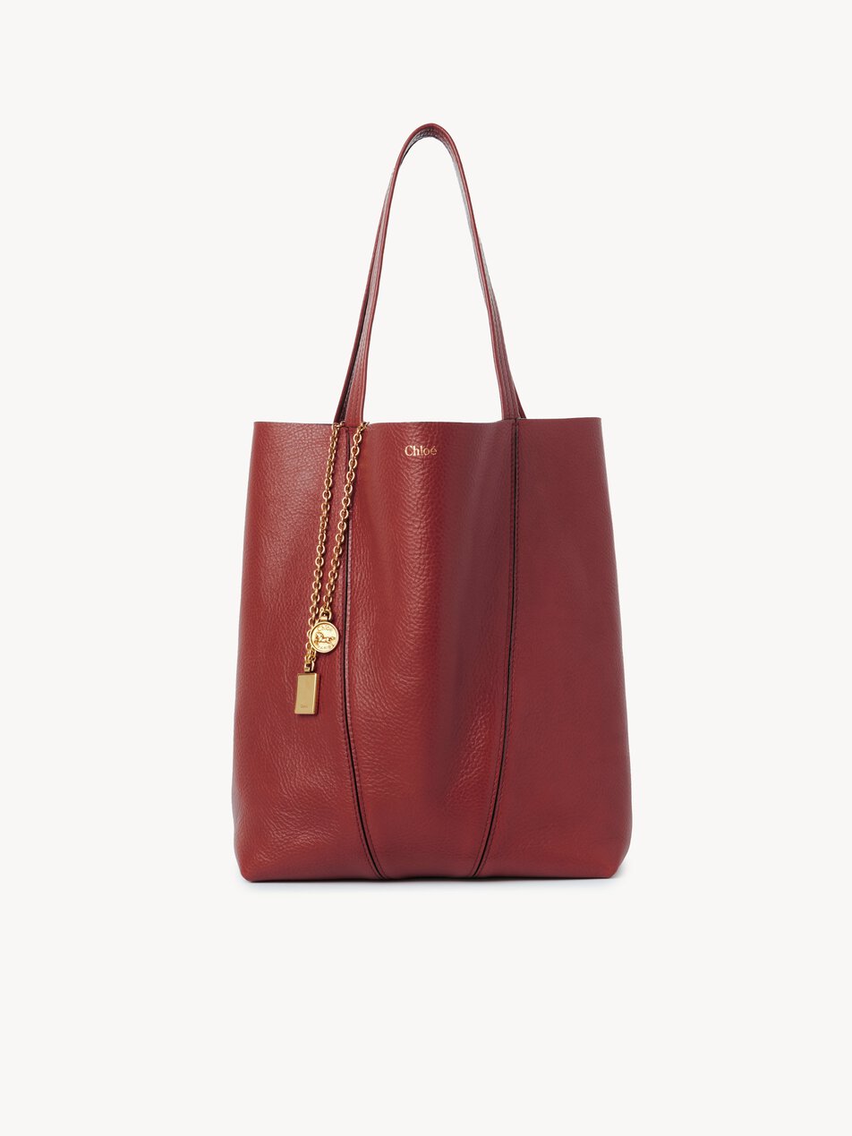 CHLOE Spin tote bag in grained leather Brunet Pink