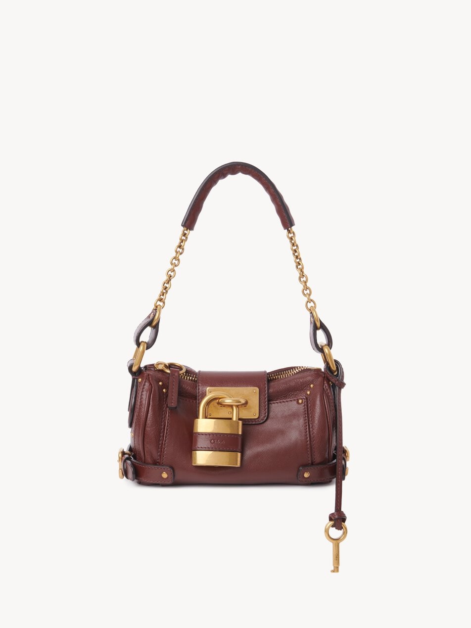 CHLOE Small Paddington chain bag in grained leather Crafty Brown