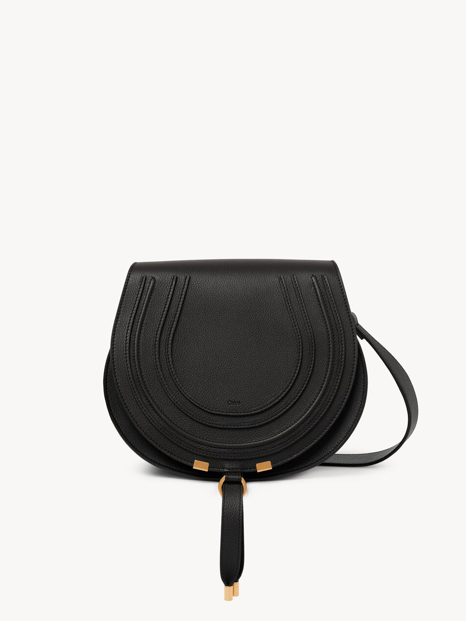 CHLOE Marcie saddle bag in grained leather Black