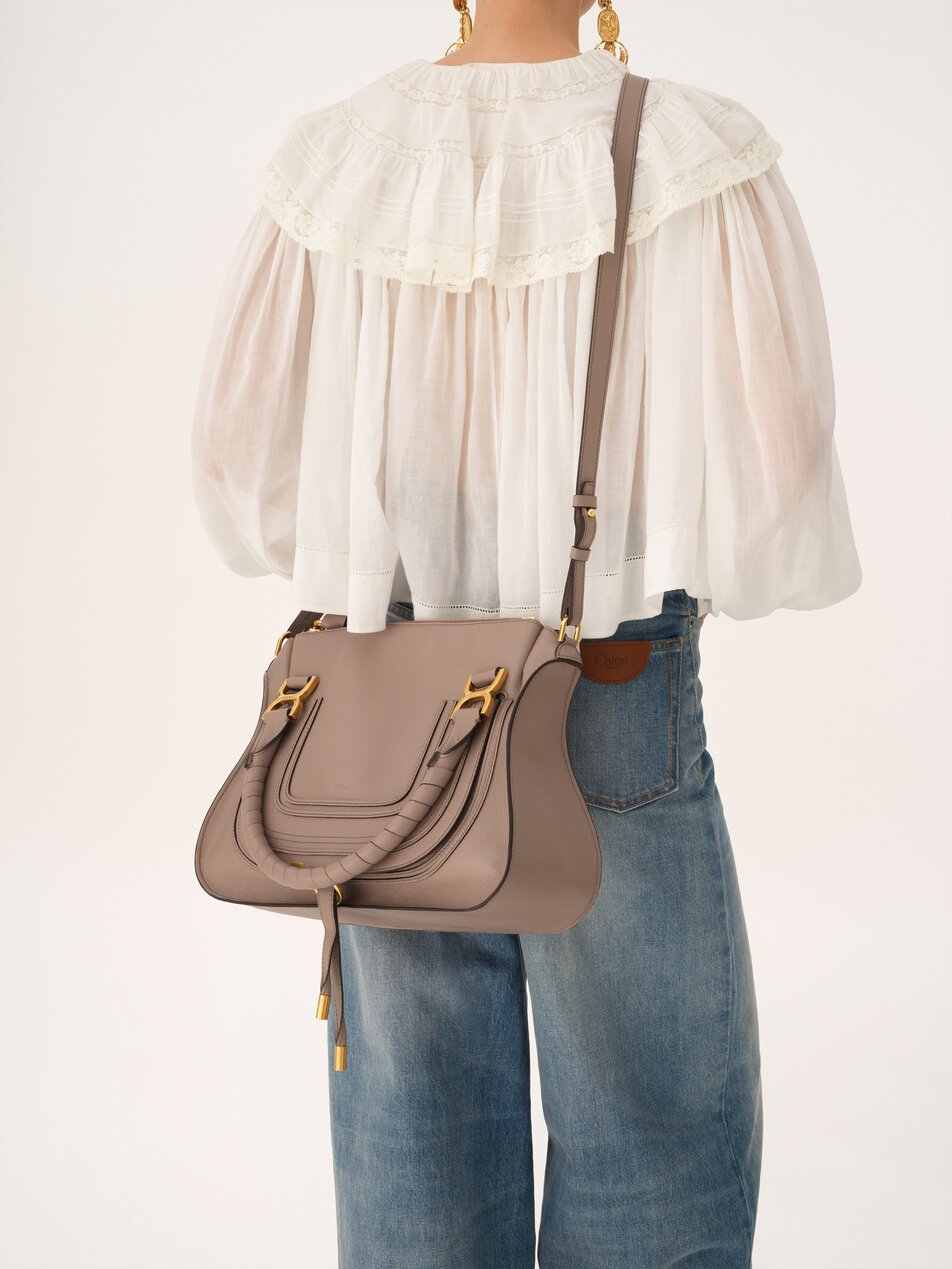 CHLOE Marcie bag in grained leather Twilight Purple