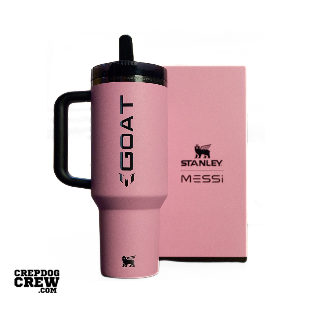 Stanley x Leo Messi Protour Flip Straw Quencher 40 oz Tumbler Messi GOAT Pink