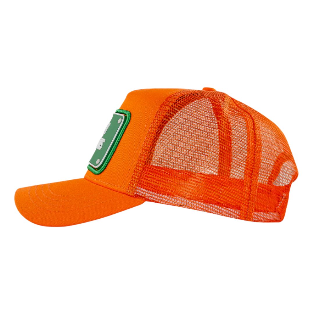 Mo Money Mo Problems Orange Trucker Cap